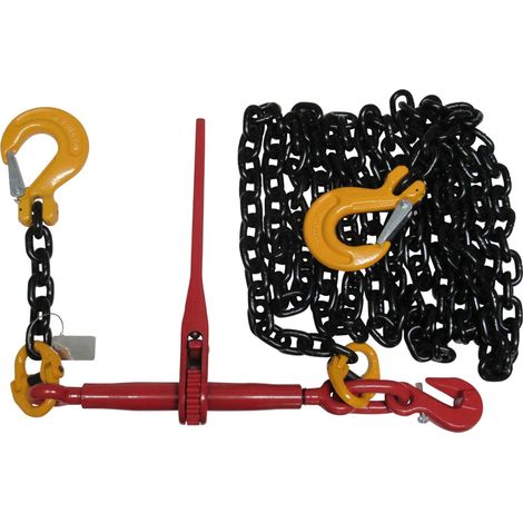 Lever Ratchet Loadbinder Kit 10MM 8M Chain (Tie Down Lashing Grab Sling Hook)