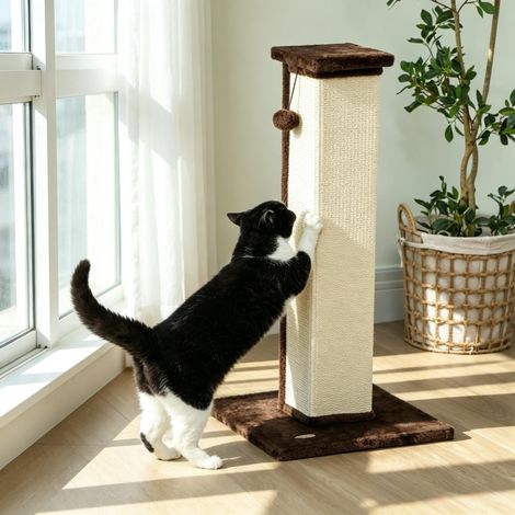 Kratzbaum für Katzen, Sisal- und ergonomique, marron, 41 x 41 x 81 cm, soutien optimal du dos (1/5)