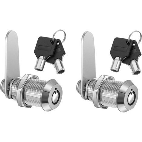 Due serrature a cilindro tubolare da 25 mm con filettatura, per porte, cassetti, armadi e cassette postali, chiavi incluse. (1/5)