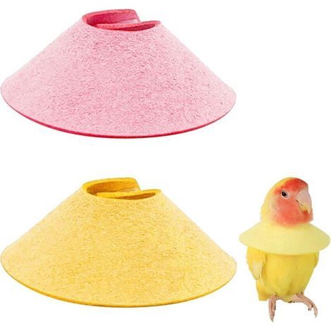 Collare di contenimento anti-morso per pappagalli - Set di 2 coni in plastica leggeri e regolabili (1/5)