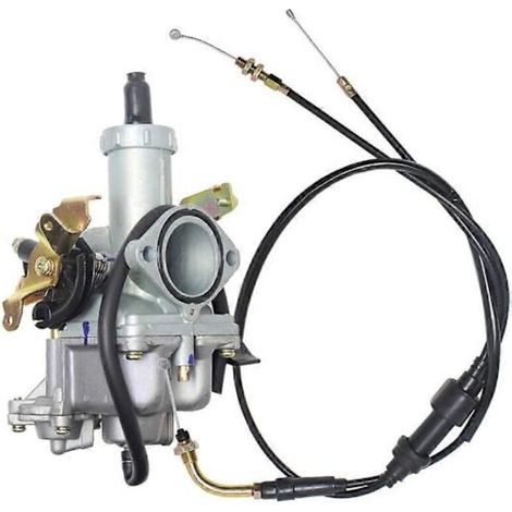 Carburateur PZ30 30 mm avec pompe d'accélération et starter à câble + kit de double câble d'accélérateur pour quad/moto tout-terrain 200 cc/250 cc (1/4)