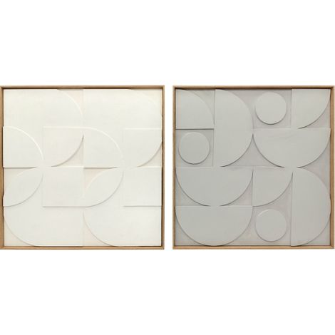CHICFURN decorazione da parete 3D geometrica set da 2 80 x 3,5 x 80 cm bianca (1/5)
