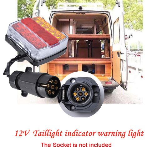 Feux de remorque étanches 12V 26 LED, kit complet avec indicateurs et feux arrière, fiche 7 broches 12V pour caravane, camion ou utilitaire (1/5)