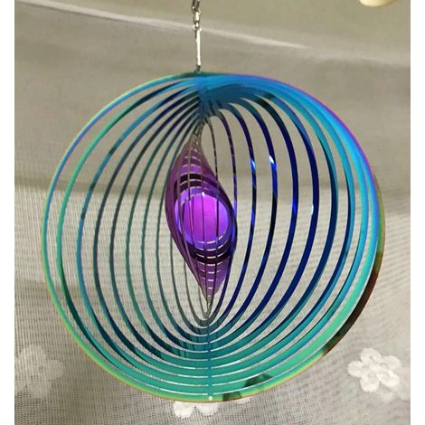 Moulin À Vent - Métal Miroir - Rotation 360° - Pour Jardin Balcon Cour - Diamètre 15 Cm - 1 Pièce (1/5)