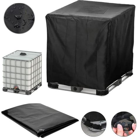 1000-Liter-IBC-Tankdeckel, Zubehör für Wassertanks – UV-Schutz, 210D Anthrazit, IBC-Tankdeckel – IBC-Regenwassertankdeckel, Schwarz (1/5)