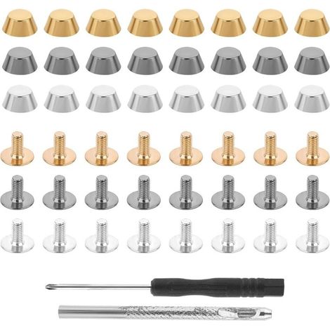Lot de 26 pieds de sac à main,clous en laiton à tête plate,rivets métalliques,pour la confection de sacs à main en cuir. (1/5)