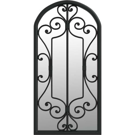 Maison Exclusive - Gartenspiegel Schwarz 70x30 cm Eisen (1/5)