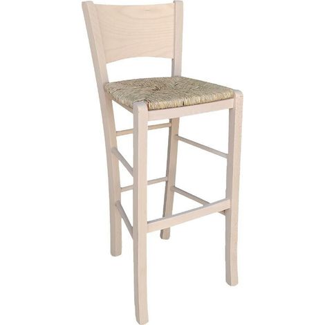 Holzhocker mit Strohsitz Mod. Lucy, Höhe 73 cm vom Boden bis zur Sitzfläche
