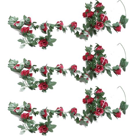 3 pièces de rotin artificiel fleuri, arche de mariage sinueuse, décorations en rotin rose. (1/4)