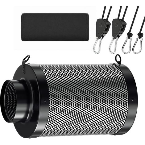 TolleTour Filtre à charbon actif 100300mm, filtre carbone anti odeur pour box de culture extracteur gaine avec préfiltre (1/5)