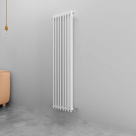 Acezanble 1500x380mm 2 Column White Vertical Traditional Cast Iron Style Radiator (1/4)