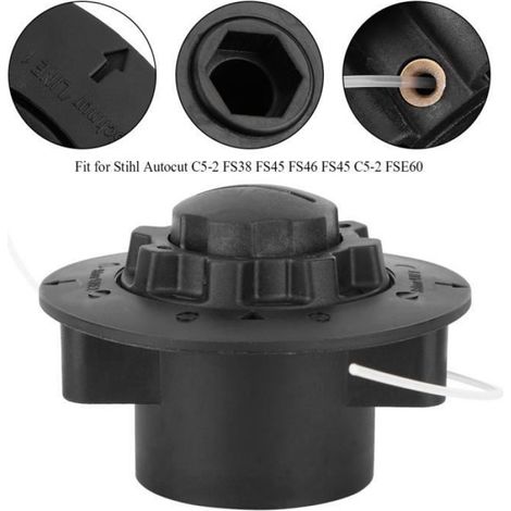 Tbest Tête de coupe Remplacement de la tête de débroussailleuse pour Stihl Autocut C5-2 FS38 FS45 FS46 FS45 C5-2 FSE60 (1/4)