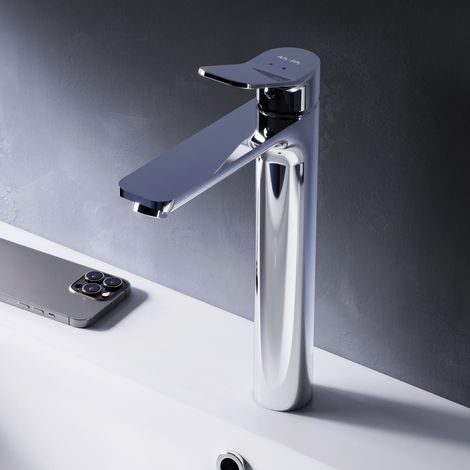 AM.PM Waschtischarmatur Hoch Chrom Wasserhahn Bad Waschbecken Armatur Einhebelmischer Badarmatur Mischbatterie für Badezimmer Aufsatzwaschbecken (1/5)