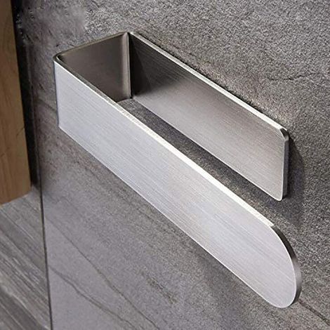 Self-adhesive stainless steel towel rack – 23 cm long – Brushed finish – Waterproof and rustproof – (1/5)