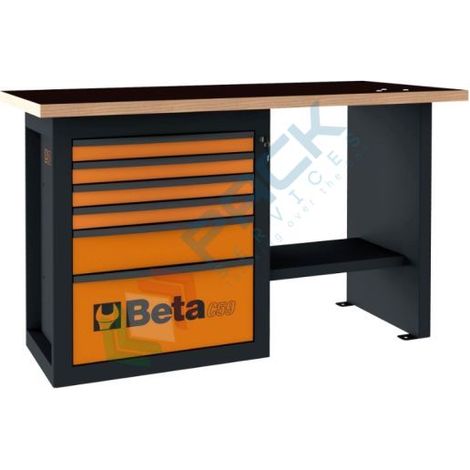 Beta C59C Banco da lavoro Endurance corto con cassettiera - Rosso (1/2)