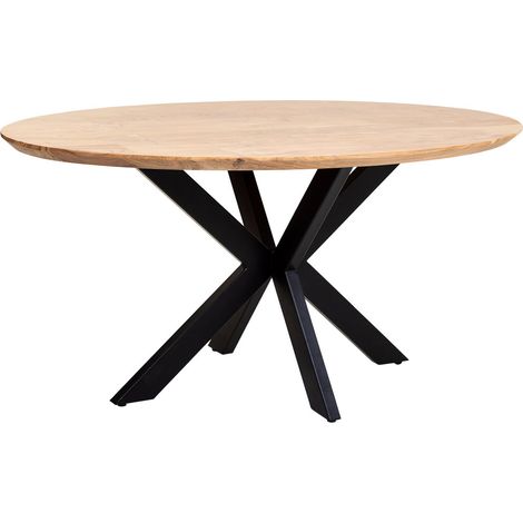 Mesa de comedor ovalada de madera marrón 160x90x76 (1/5)