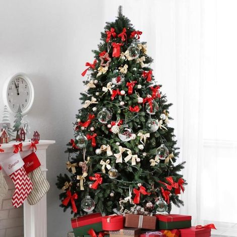 Boule de Noël - Noname - Lot de 10 - Ronde - Transparente - Décoration Vintage en Plastique (1/4)