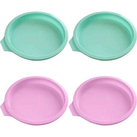 Moule A Gateau Ronde En Silicone - 15 Cm De Diametre - Hauteur 2 5 Cm - Pour Gateaux Et Pizzas - Lot De 4 (1/5)