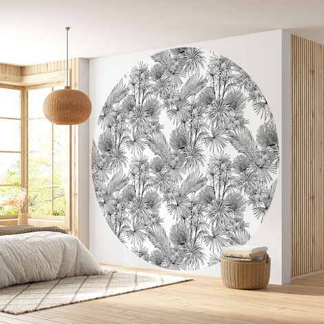 Papier peint rond / cercle - Motif botanique - 250 - Diamètre 50 cm (1/4)