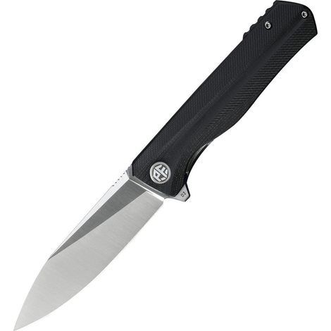 Klappmesser mit D2 Klinge und G10 Griff, Kugellager, Satin-Finish, Schwarz