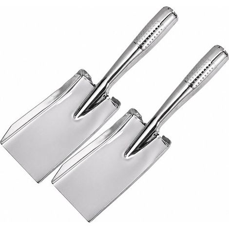Gartenwerkzeug Pflanzkelle Blumenkelle Robust und langlebig Edelstahl zum Arbeiten, Pflanzen, Graben und Umpflanzen 2 teiliges Set 27 x 8 cm Silb (1/5)