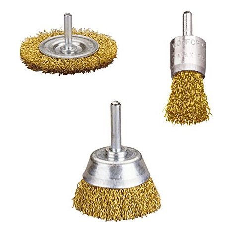 wolfcraft Set di spazzole con filo di ottone da 3 pezzi, 2739000 (1/3)