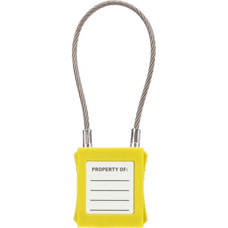 Câble de sécurité Lockout Tagout avec serrure en acier et deux clés pour isolation énergétique, jaune 85mm (1/5)