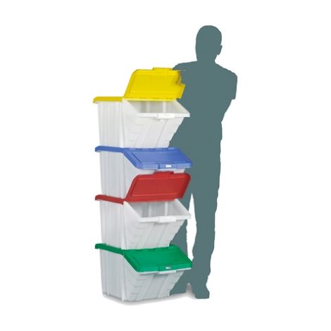 Bac de rangement RS PRO Bleu en PP, 345mm x 400mm x 635mm ( Prix pour Lot de 4 )