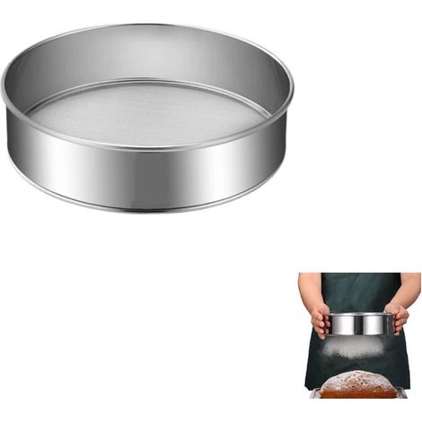 Setaccio per farina Dailygoods, setaccio per polveri in acciaio inossidabile, setaccio per alimenti a maglia fine, per setacciare farina, riso, cereali, legumi (argento) (1/5)