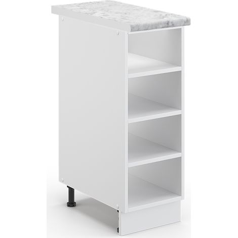Küchenregal Fame-Line, Weiß, 30 cm , AP Marmor, Vicco