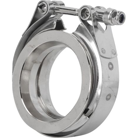 Colliers en V en acier inoxydable avec brides, adaptés aux tuyaux d'échappement automobiles (2,25 pouces - 57 mm). (1/5)