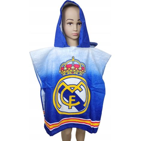 Poncho Real Madrid 100% cotone, asciugamano poncho (1/5)