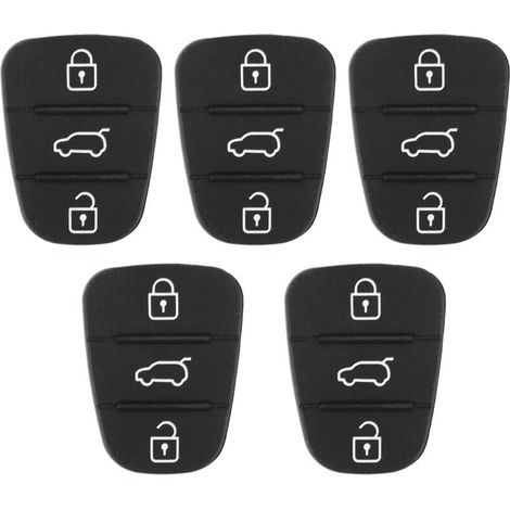 5 pièces de remplacement pour clé en caoutchouc à 3 boutons pour Hyundai Fit pour Kia (sans lettre)-VSIAISV (1/5)