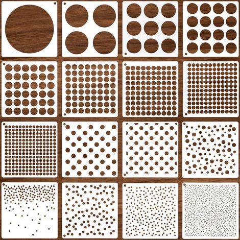 Gabarit circulaire géométrique - 16 pièces réutilisables - 15 x 15 cm (1/5)