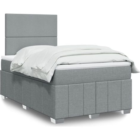 Boxspringbett mit Matratze Hellgrau 120x190 cm Stoff vidaXL