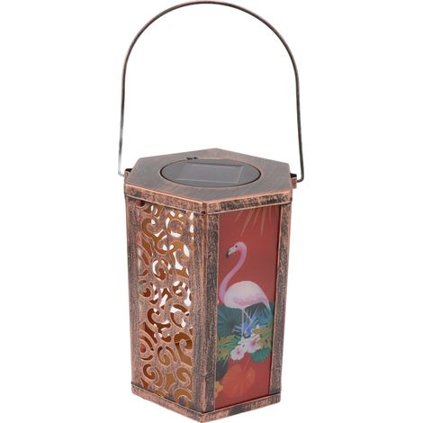 Suspension solaire extérieure étanche IP44 lumière déco LED motif oiseau hexagonal pour jardin terrasse et cour, ABS fer (1/5)