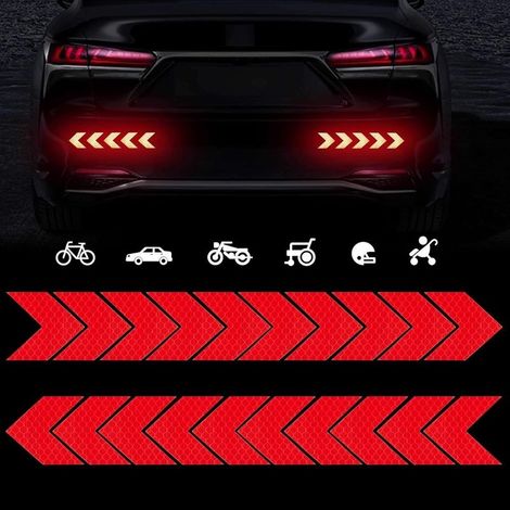 20 Pieces High Intensity Reflective Stickers for Car Night Visibility Diamond Quality Waterproof Safety Warning for Car Stroller Motorcycle (Red) (1/5)