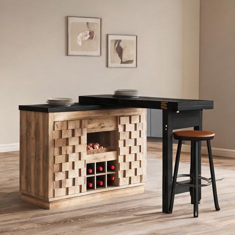 Buffet coloris bois en MDF 120 x 40 x 74,2 cm (1/5)