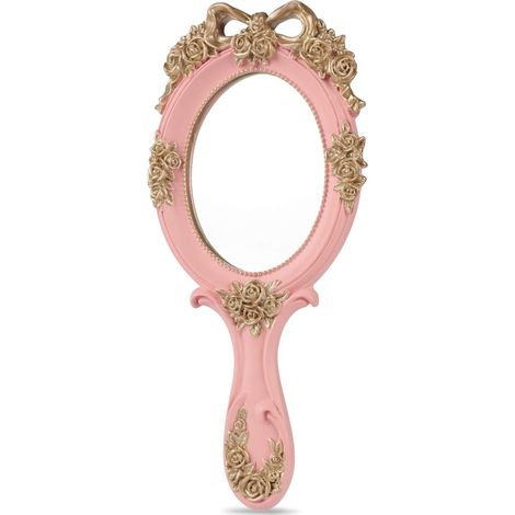Miroir De Maquillage - Miroir Portable Rond En Résine - Pour Salle De Bain Bureau Voiture - 1 Pièce (1/5)
