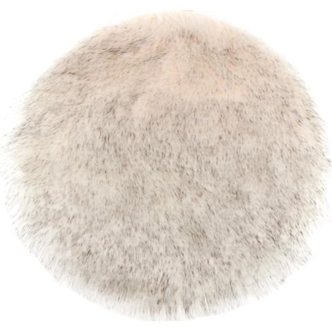 Coussin De Siège En Fausse Fourrure Coussin En Peau De Mouton Artificielle Mat Gris Blanc 30cm (1/5)