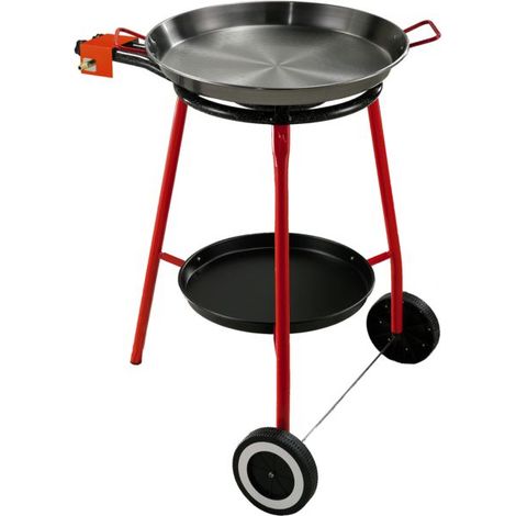 Brûleur paella à gaz 46 cm avec roues – Cuisinez des paellas en plein air – Conception mobile et efficace – La Ideal