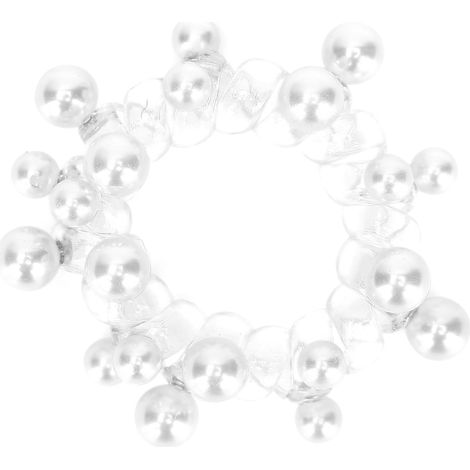 Attache-cheveux en spirale avec perles colorées - Élastique téléphone pour queue de cheval - Cadeau blanc (1/5)