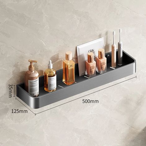 Étagère de douche (50 cm) - Étagère murale flottante pour salle de bain ou toilettes - Étagère de rangement pour placards de cuisine - Organisateur (1/5)