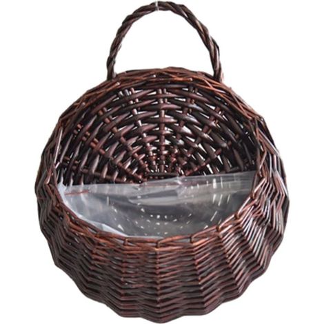 Panier mural en osier, suspension rotin pour jardin (1/5)