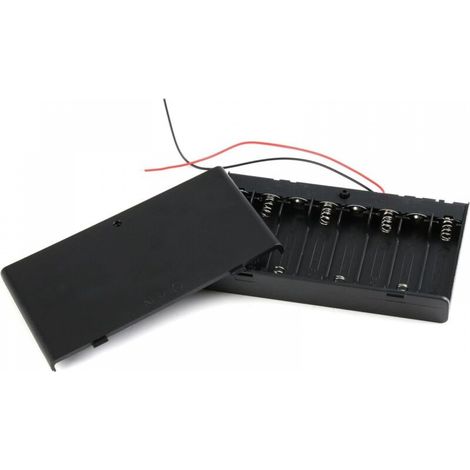 Boîtier de Support de Batterie 12 V avec 8 Piles AA, Boite a Pile Stockage avec Interrupteur (1/5)