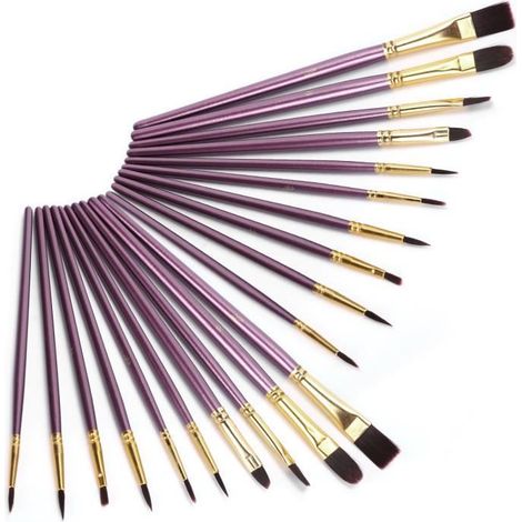 Ensemble de pinceaux de peinture, pinceau de peinture aquarelle durable à facteur de sécurité élevé, polyvalent pour aquarelle (1/4)