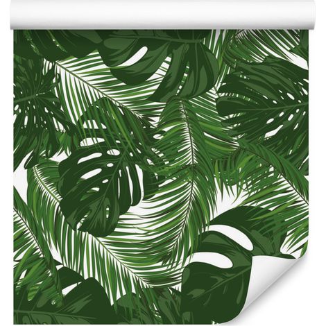 Papier peint à motifs de feuilles de plantes exotiques pour salon et chambre 50x1000 cm (1/5)