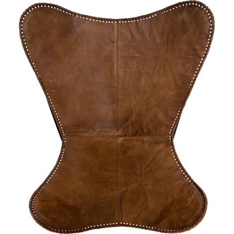 Funda 'Dario' coñac de cuero - Atmosphera créateur d'intérieur (1/3)