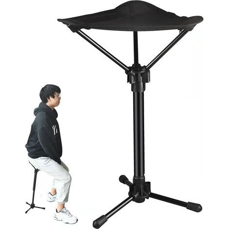 Tabouret télescopique extérieur, Tabouret de Chaise télescopique de pêche à siège Portable, Hauteur réglable (1/5)