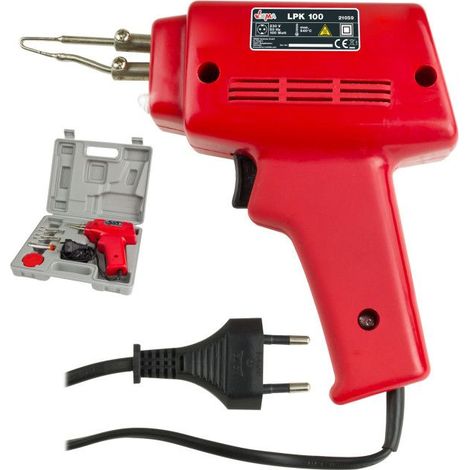 Dema – Pistolet à souder électrique 100W – Température max 540°C – Chauffage rapide – Câble 1400 mm – Coffret PVC inclus